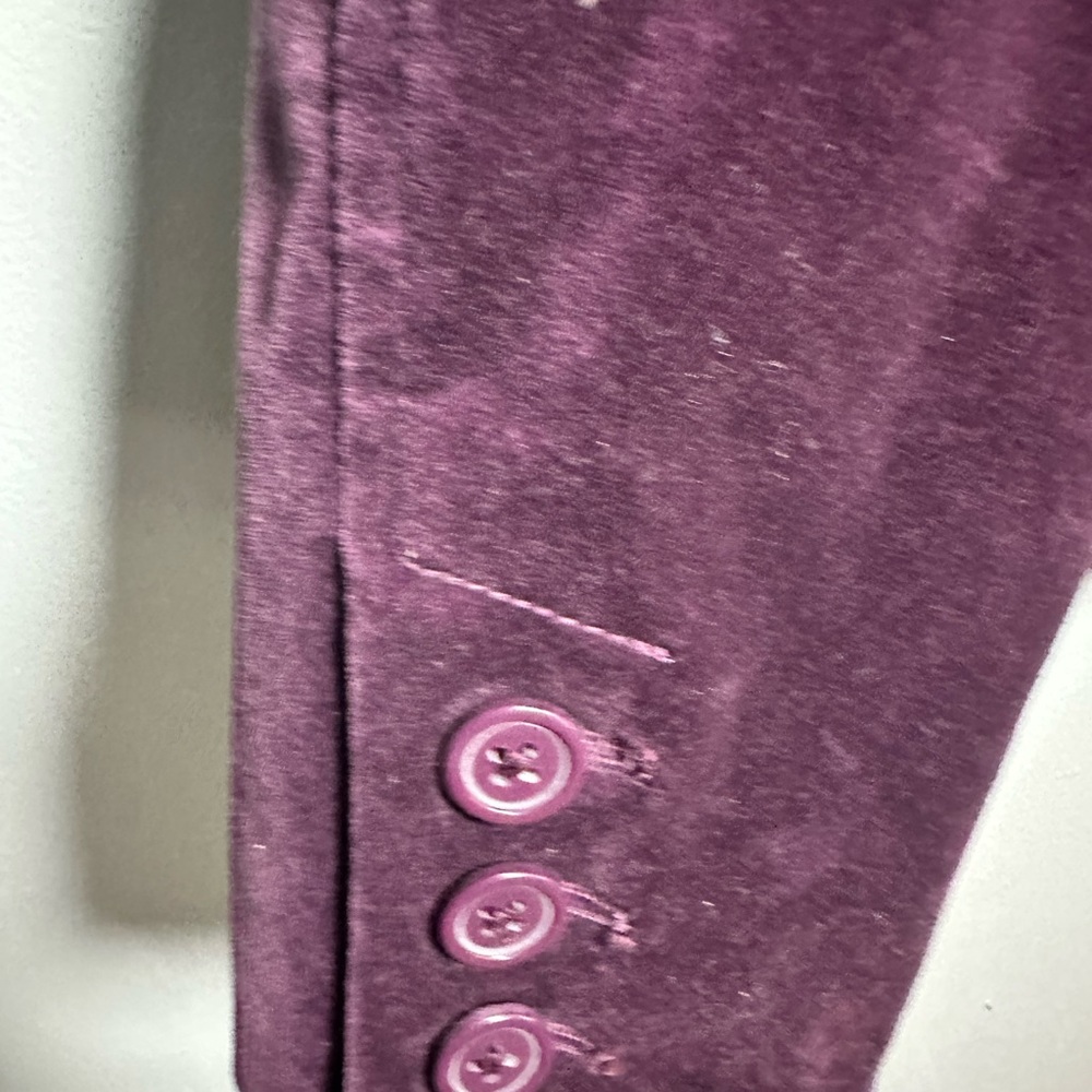GAP Women's Rich Purple Velvet Velour Buttoned Blazer 8 - Picture 4 of 7